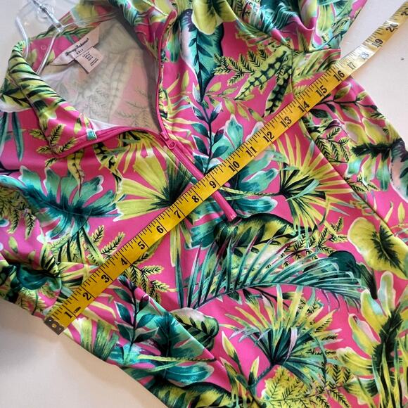 Tommy Bahama Half Zip Golf Top Womens Size Small Tropical Floral UPF 50+ Sporty - Picture 8 of 10